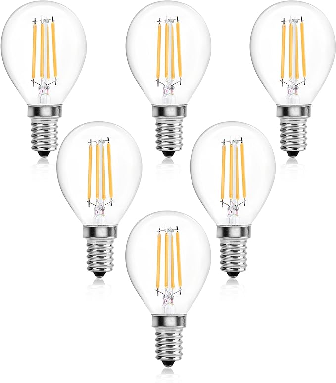 Luxvista 4W E14 LED 高尔夫球灯丝灯泡可调光,G45 SE - 翻新
