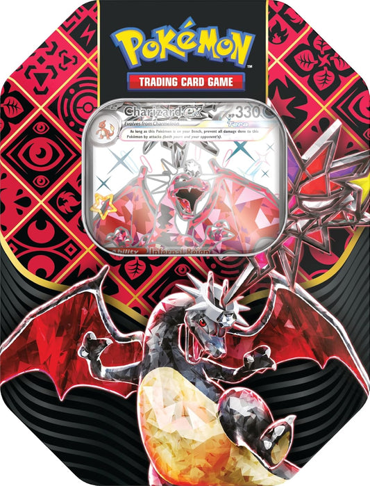 Pokemon TCG: Scarlet & Violet 4.5 Paldean Fates Tin - Great Tusk/Iron Treads/Charizard Pokemon card games