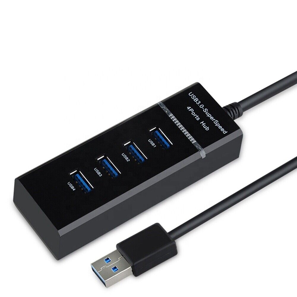 USB 3.0 4 PORT USB HUB MULTI SPLITTER ADAPTER DESKTOP PC LAPTOP Saynama