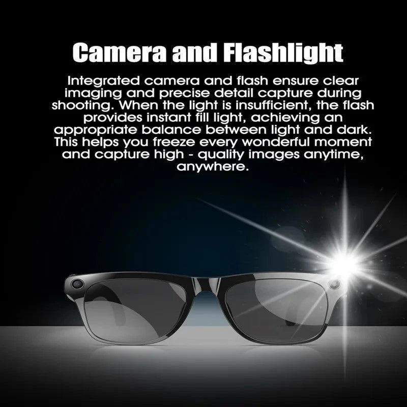 AI Glasses 4K Smart Voice Video Audio Recording Bluetooth Black Translate
