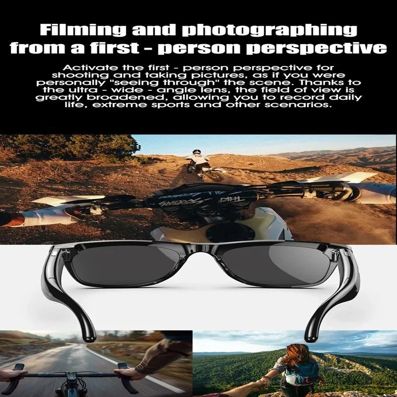 AI Glasses 4K Smart Voice Video Audio Recording Bluetooth Black Translate
