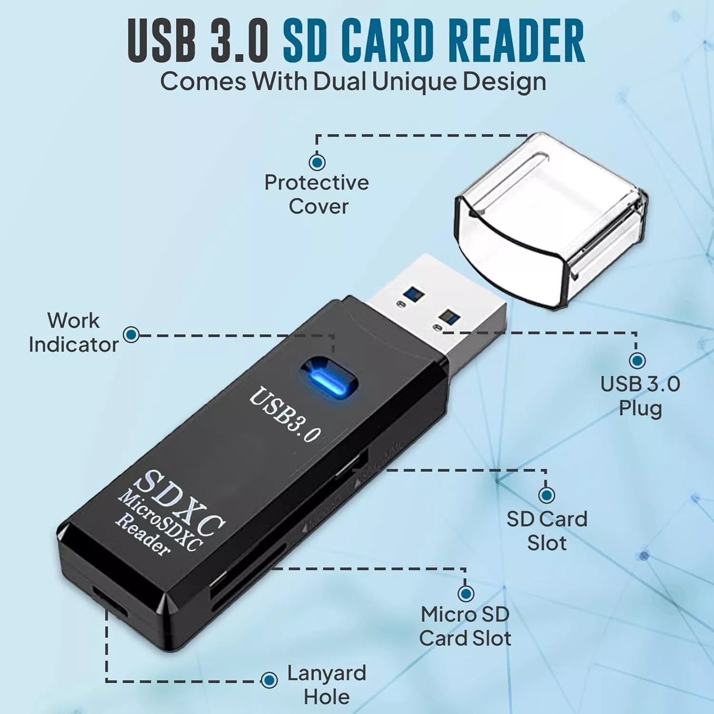 SD Card Reader USB 3.0 Micro SD SDHC SDXC MMC Mobile T-FLASH PC Laptop