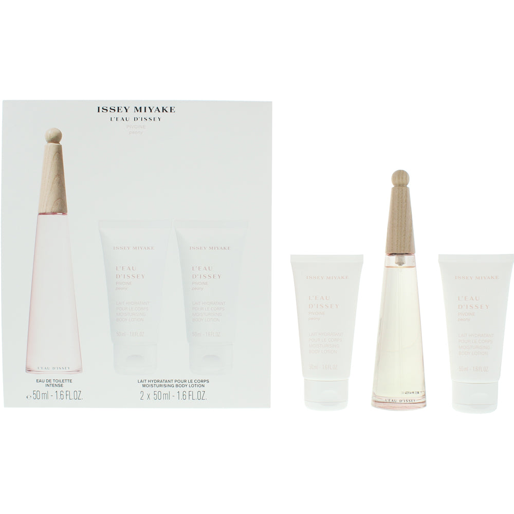 Issey Miyake L'eau D'issey Pivoine 3 Piece Gift Set: Eau de Toilette 50ml - Body