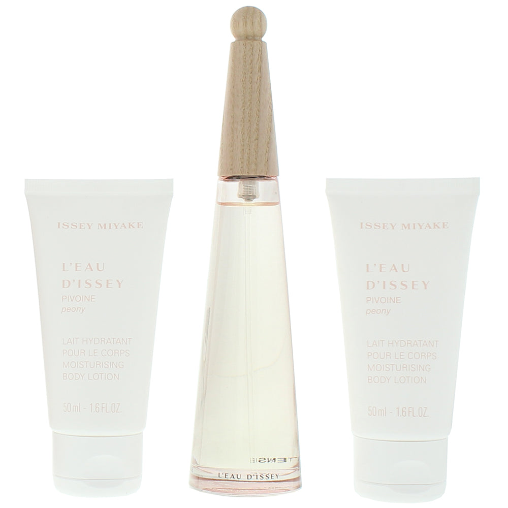 Issey Miyake L'eau D'issey Pivoine 3 Piece Gift Set: Eau de Toilette 50ml - Body