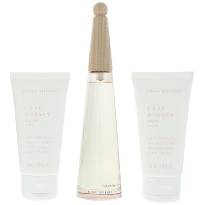 Issey Miyake L'eau D'issey Pivoine 3 Piece Gift Set: Eau de Toilette 50ml - Body