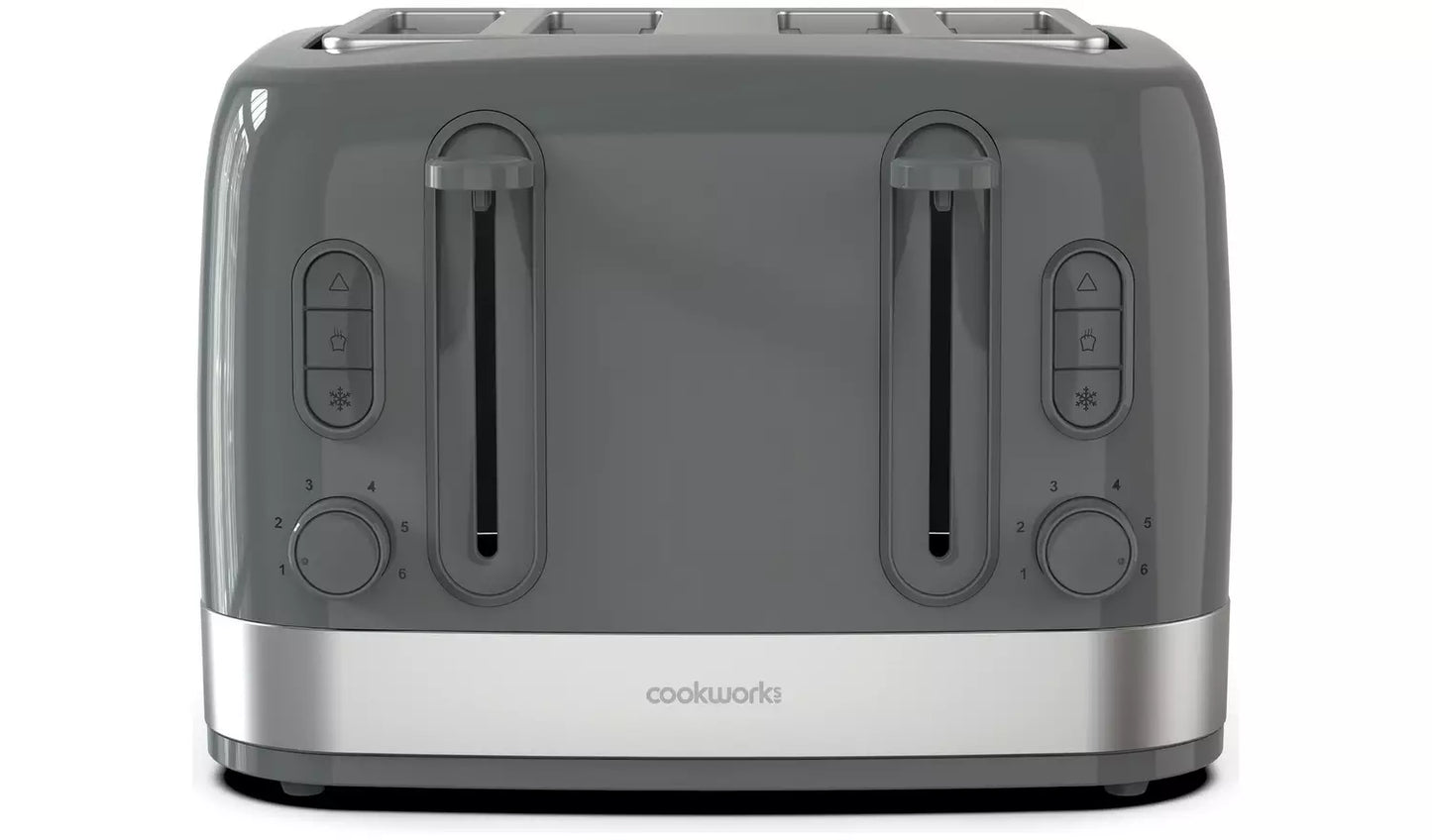 Cookworks Illuminated 4 Slice Toaster Stone Grey 4709565 - Refurbished