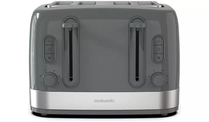 Cookworks Illuminated 4 Slice Toaster Stone Grey 4709565 - Refurbished Cookworks Toaster