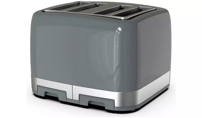 Cookworks Illuminated 4 Slice Toaster Stone Grey 4709565 - Refurbished Cookworks Toaster
