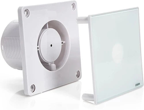 Bathroom Extractor Fan with Glass Front and Humidity Sensor BFS100H - Refurbished Sterr Fan