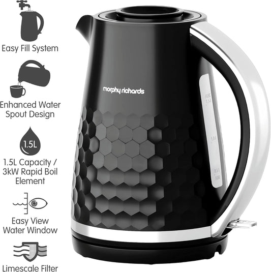 Morphy Richards Hive Kettle, 1.5L, Easy Fill System, Enhanced Waterspout - Refurbished