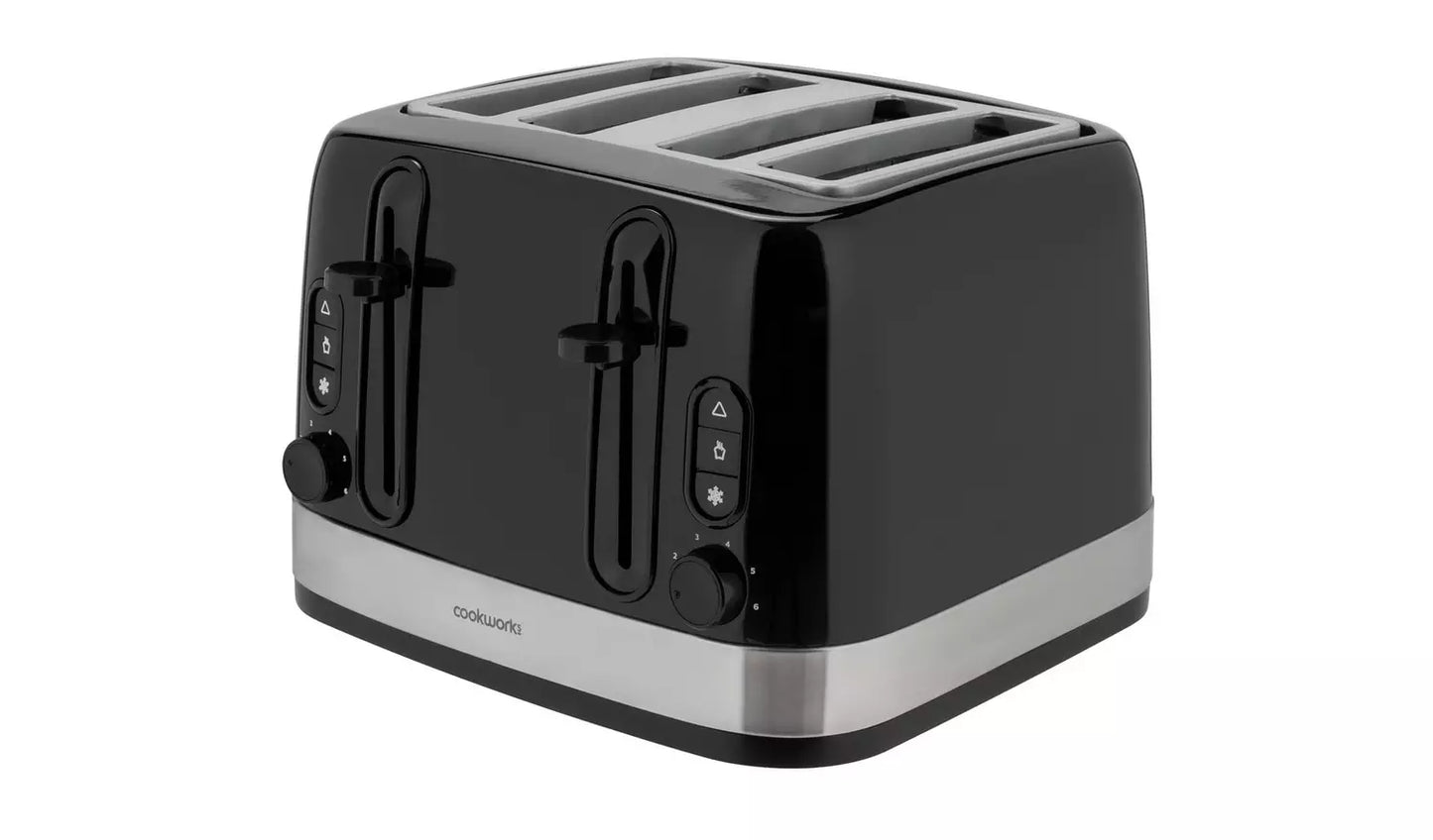 Cookworks Illuminated 4 Slice Toaster Black - Refurbished