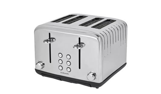 Cookworks Pyramid 4 Slice Toaster Stainless Steel 9265482 - Refurbished