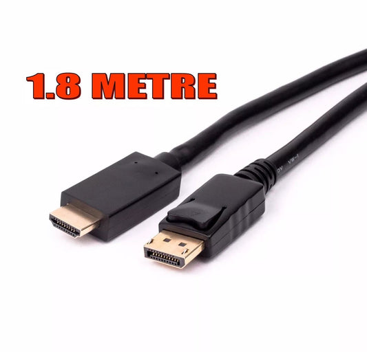 DISPLAY PORT DP TO HDMI MALE LCD PC HD TV LAPTOP AV CABLE ADAPTOR 1.8M Saynama