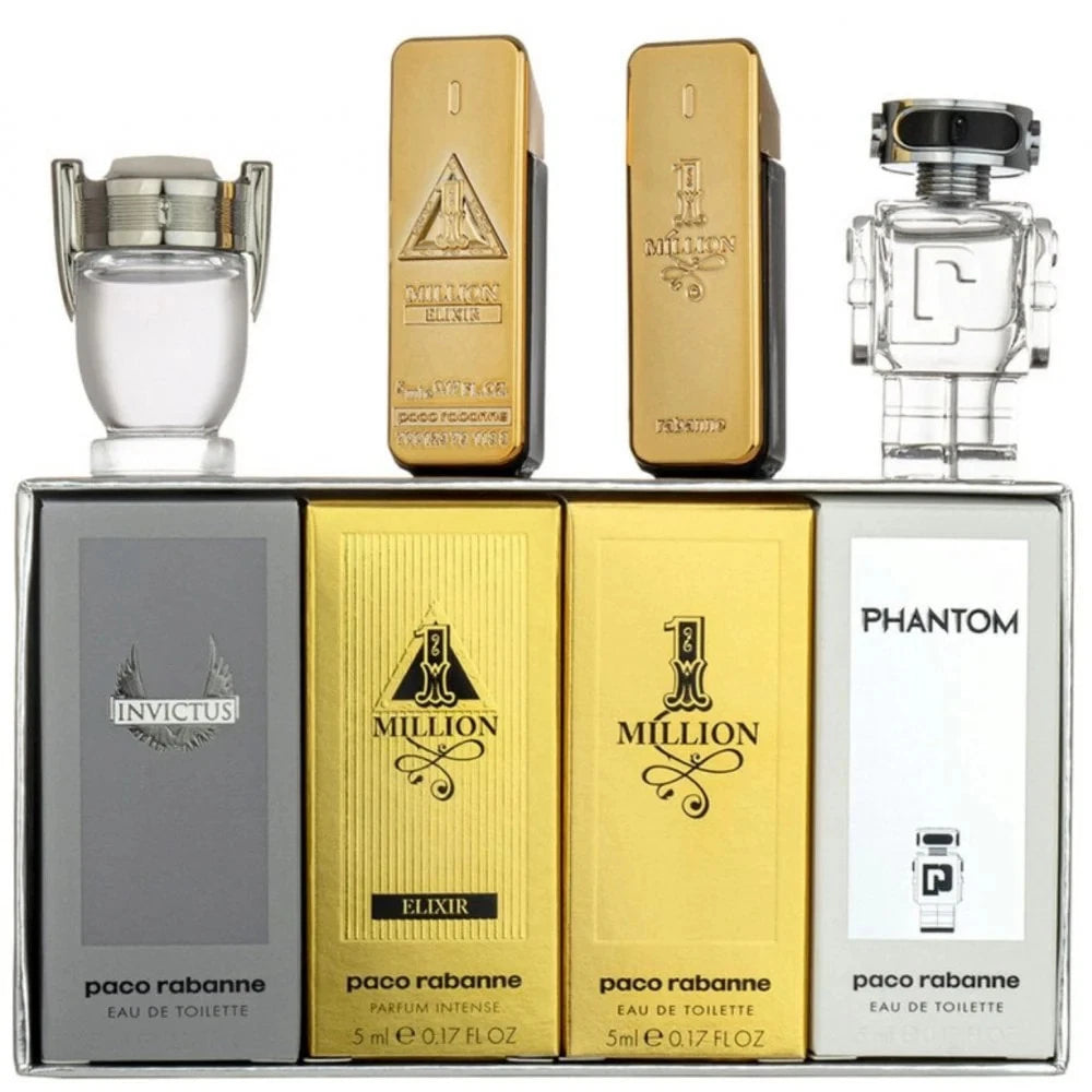 Paco Rabanne Miniature Set 4x5ML (Phantom + Invictus + 1 Million Elixir + 1 Million) - For Him