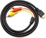 HDMI to RCA Cable 1.5m HDMI Male to 3 RCA 3RCA Male Cable Audio Projector Video DVD 1080p HDTV
