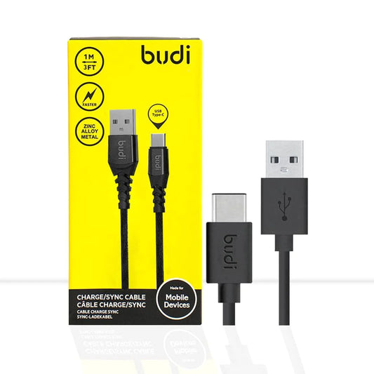 Budi USB-C 1metter Lead Type C Charging Fast Charger Phone Cable - Boxed