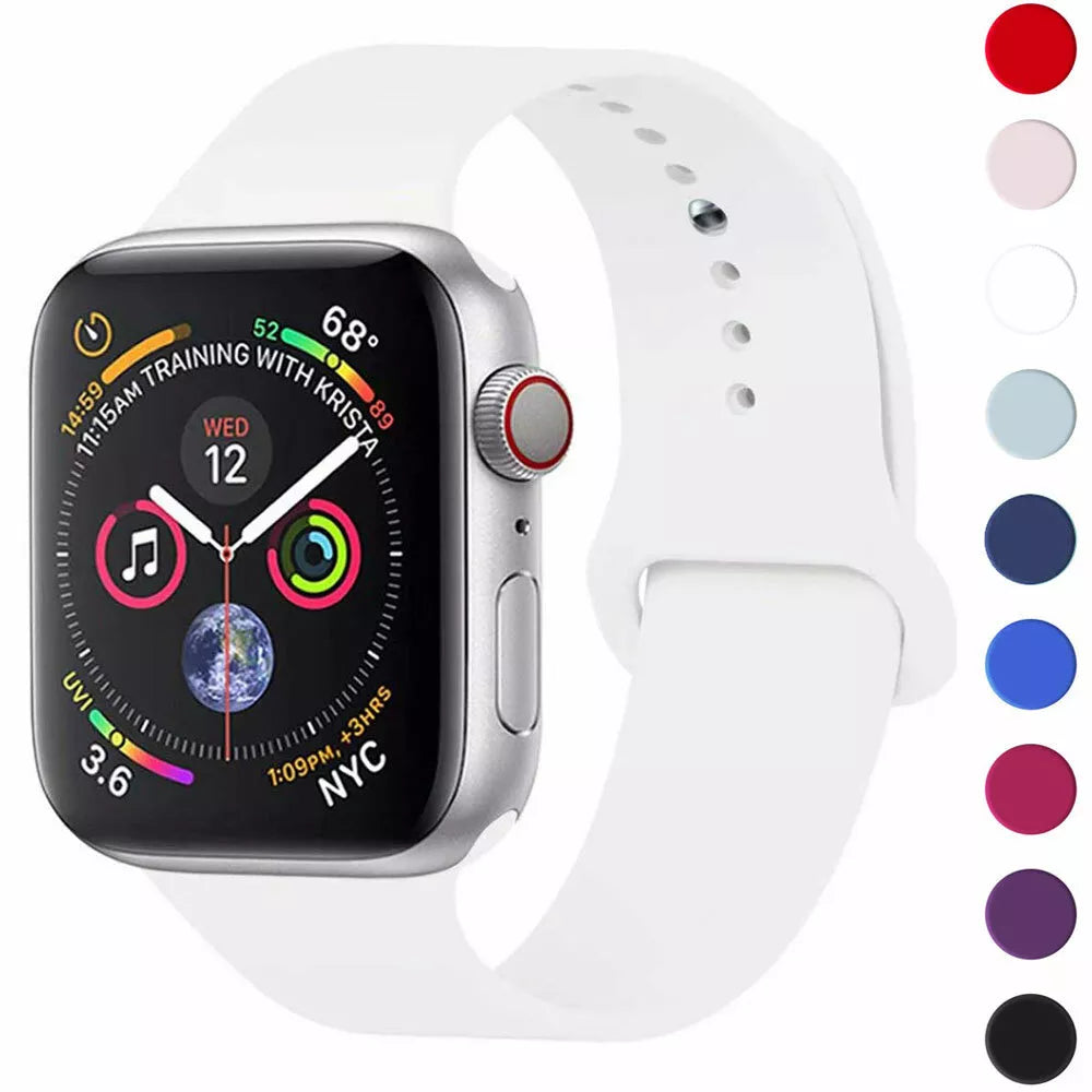 for Apple Watch 10 9 8 7 6 SE Ultra 5 38/40/41/42/44/45mm SILICONE Strap Band