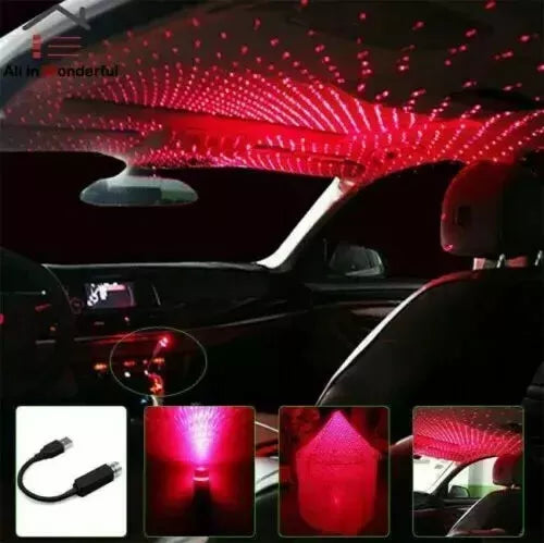 LED Night Star Light USB Car Interior Roof Atmosphere Starry Sky Projector Lamp