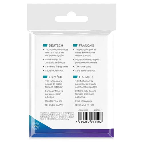 Ultimate Guard - Precise-Fit Sleeves Standard Size - Transparent 100pk