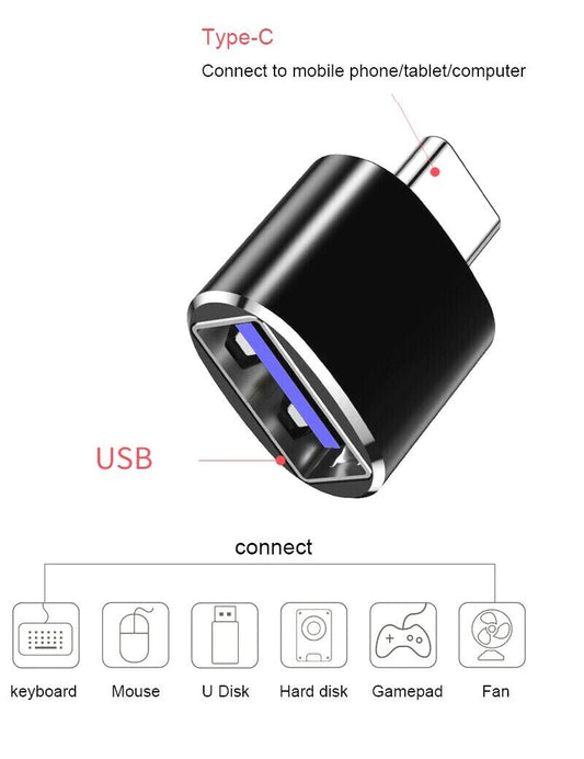 Type C to USB Adapter 3.0 USB-C 3.1 Male OTG A Female Data Connector Converter - saynama