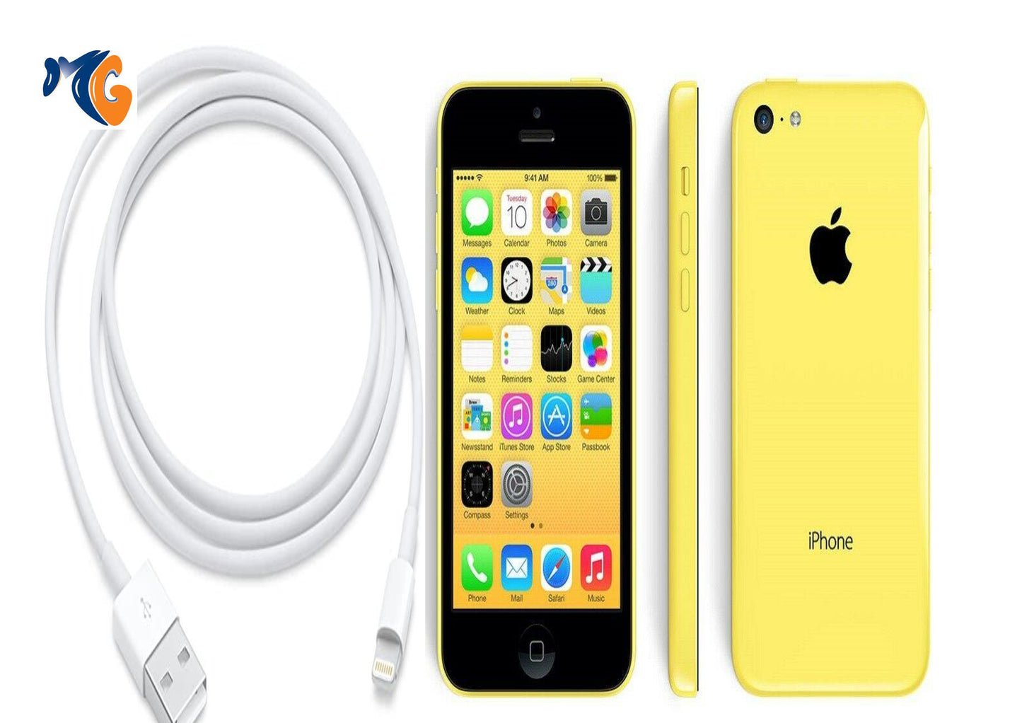 Iphone 5C 16gB (yellow) unlocked with USB cable - saynama